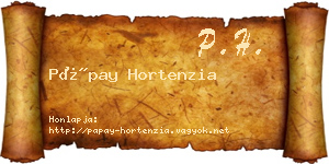 Pápay Hortenzia névjegykártya