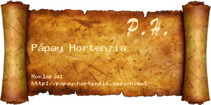 Pápay Hortenzia névjegykártya