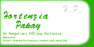 hortenzia papay business card